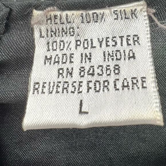 Laurence Kazar Beaded Pink Black and Purple Silk Floral Top, size Large - Picture 4 of 7